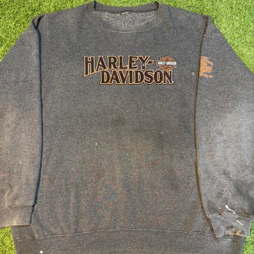 Harley Davidson grey crewneck sweatshirt #biker #motorcycle